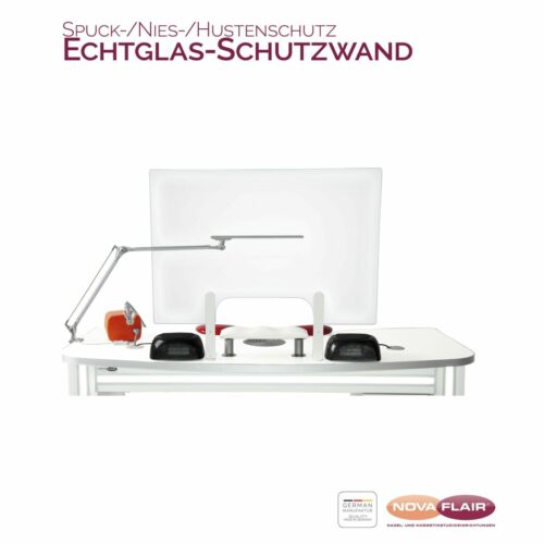 Nova Flair ESG-Echtglas-Spuckschutz Nagelstudio Hygiene-Schutzwand